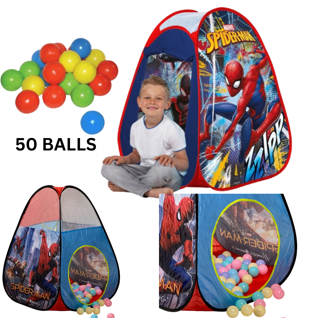 Tente Piscine à Balles Enfant Pop-Up – Design Spider-Man