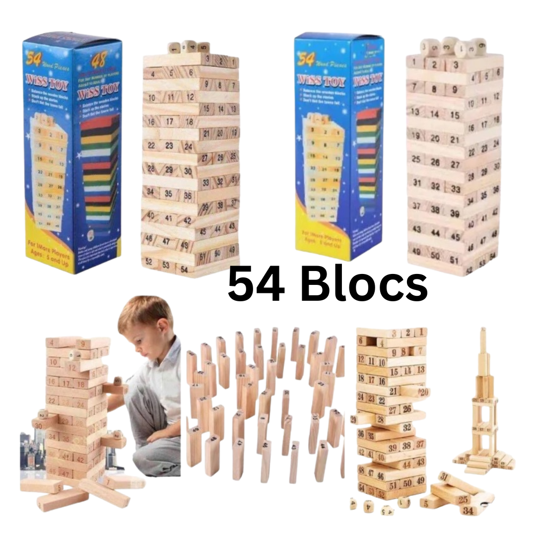 Jenga Jeu de Blocs en Bois Empilables