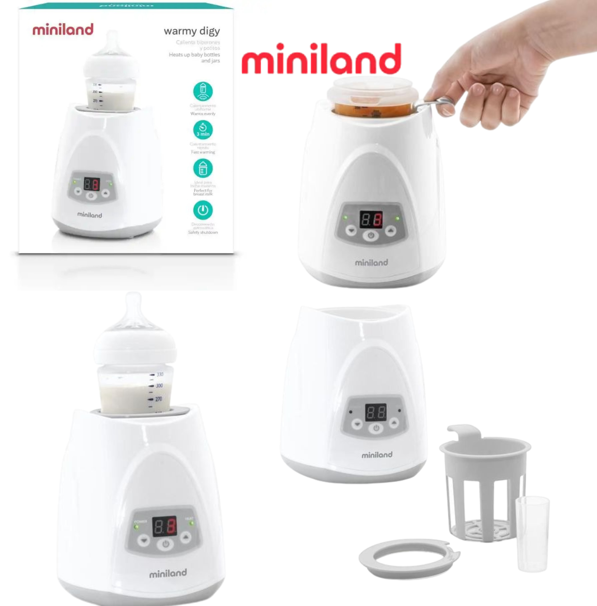 Miniland Warmy Digy – Chauffe-Biberon avec Écran LED