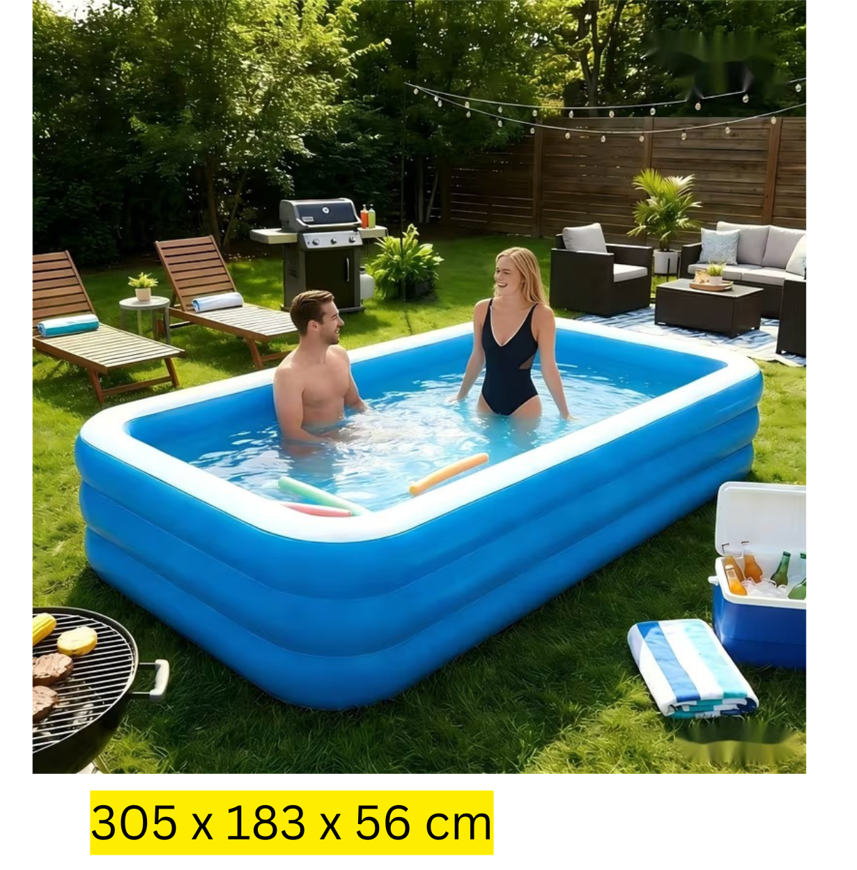 Bestway Piscine Familiale Rectangulaire 305x183x56 cm