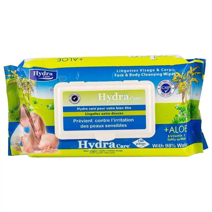 Hydra Care Lingettes Bébé Ultra-Douces – Aloès Vera & Vitamine E 100pcs