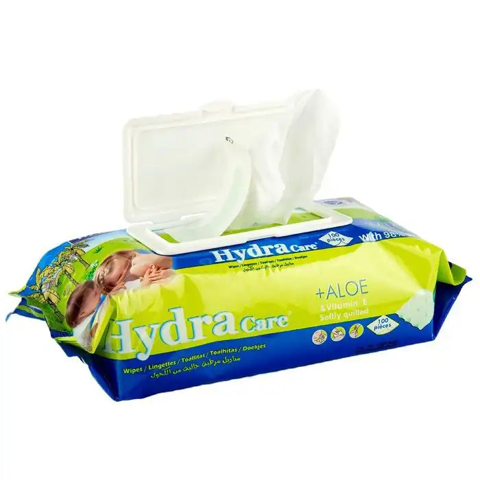 Hydra Care Lingettes Bébé Ultra-Douces – Aloès Vera & Vitamine E 100pcs