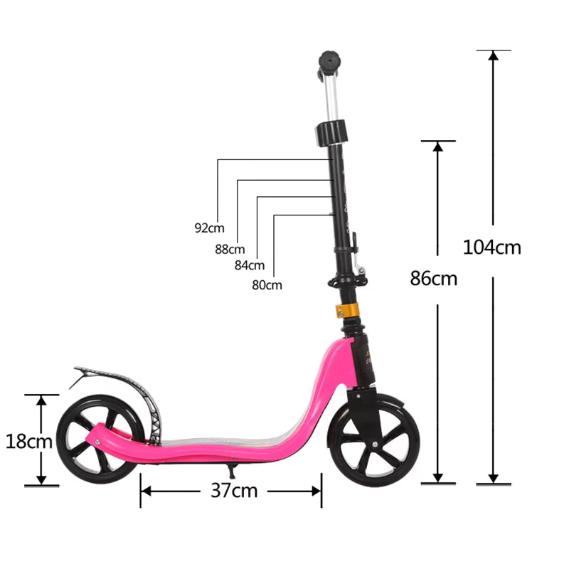 Trottinette Pliable 2 Roues – Guidon Réglable & Plateau Antidérapant