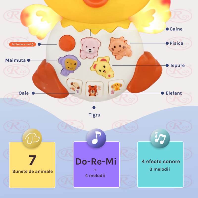 Canard Musical Interactif – Lumières & Animaux pour Enfants