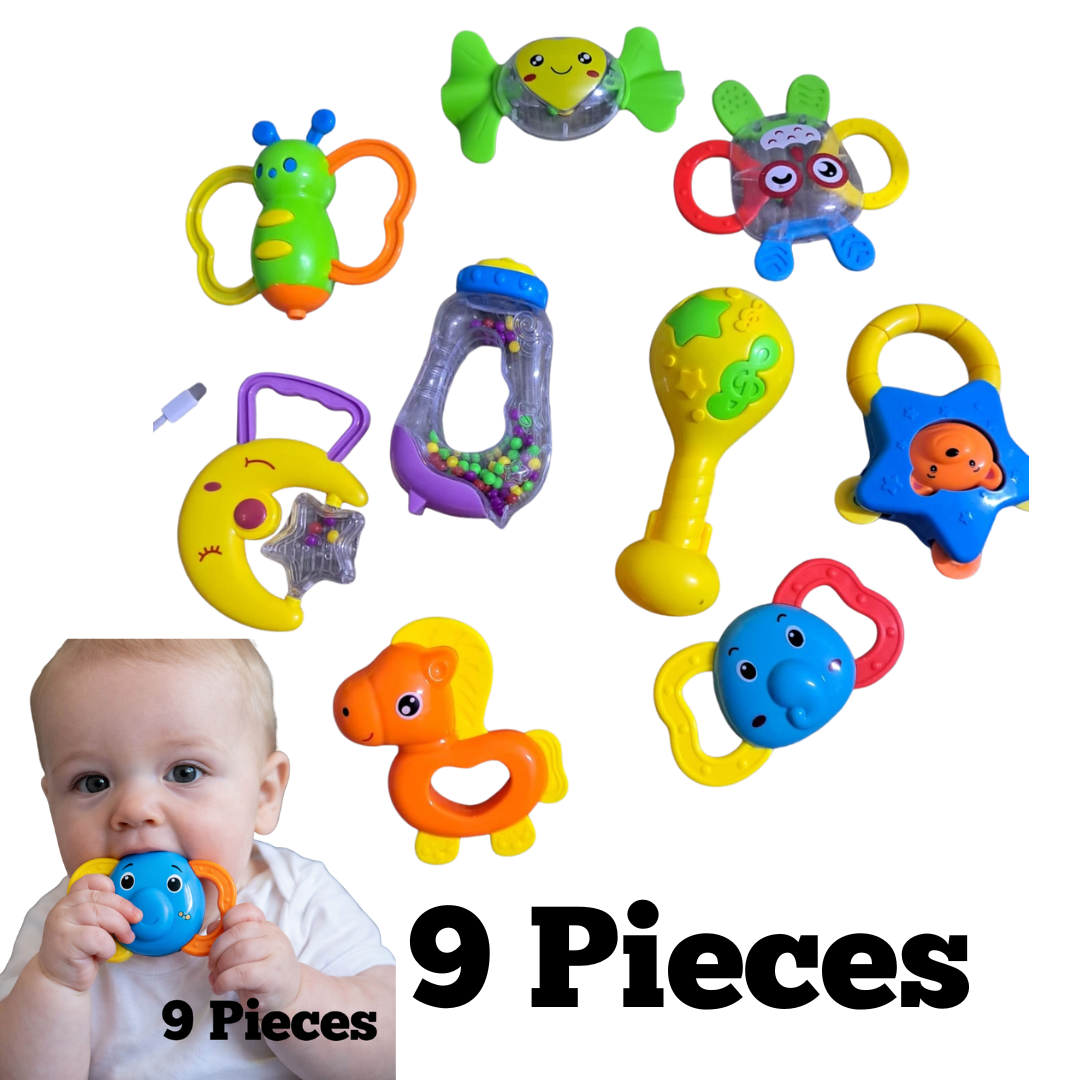 Ensemble de hochets pour bébé 9 Piece (Multicolore)