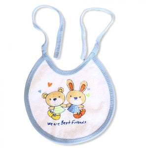 Bavoir Bébé Rond Imperméable en Bouclette Coton Pack 4 piecs