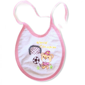 Bavoir Bébé Rond Imperméable en Bouclette Coton Pack 4 piecs