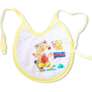 Bavoir Bébé Rond Imperméable en Bouclette Coton Pack 4 piecs