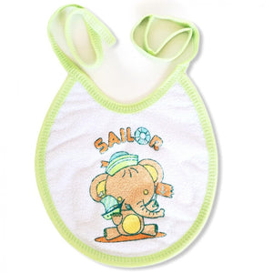 Bavoir Bébé Rond Imperméable en Bouclette Coton Pack 4 piecs