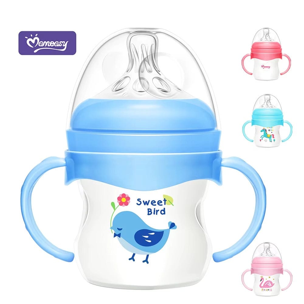 Biberon Momeasy Col Large 120 ml avec Poignées – Tétine Souple