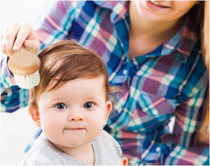 Brosse à Cheveux en Bois et Laine Douce pour Bébé
