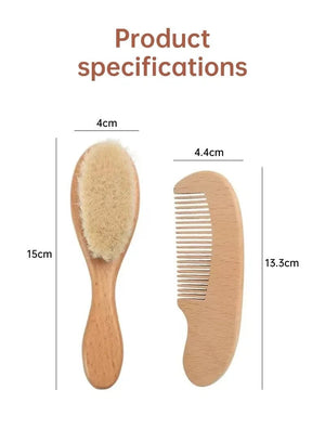 Brosse à Cheveux en Bois et Laine Douce pour Bébé