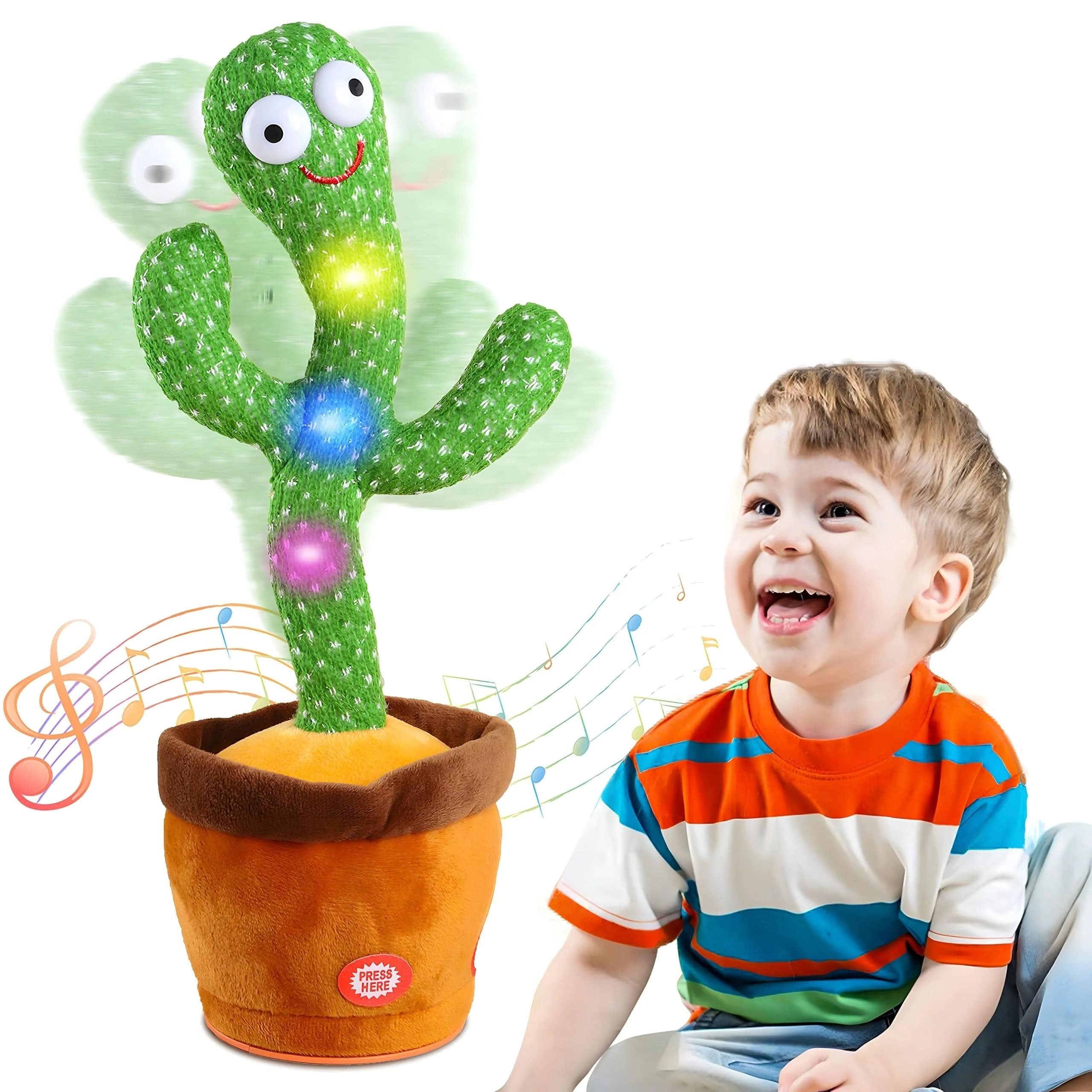 Cactus Dansant Parlant – 120 Chansons, Lumières LED & Enregistrement