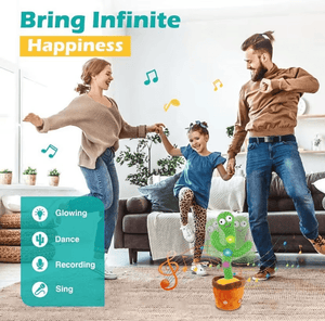 Cactus Dansant Parlant – 120 Chansons, Lumières LED & Enregistrement