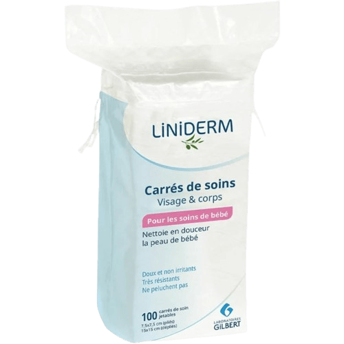 Carrés de soin visage et corps Gilbert – 100 pièces douces