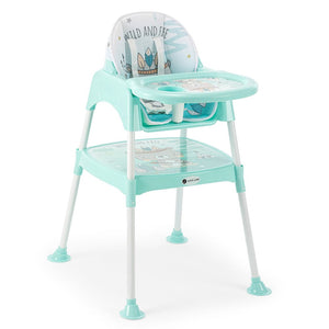 Chaise haute rembourrée 3-en-1 pour bébé, table de travail - Vert