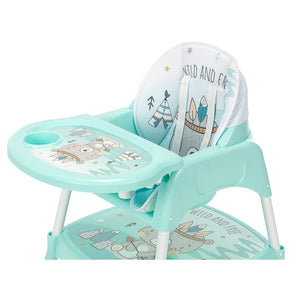 Chaise haute rembourrée 3-en-1 pour bébé, table de travail - Vert