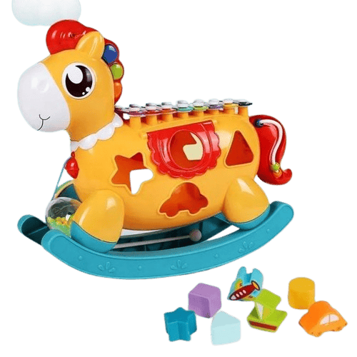 Cheval Musical avec Formes – Jouet Éducatif Huanger 31 cm