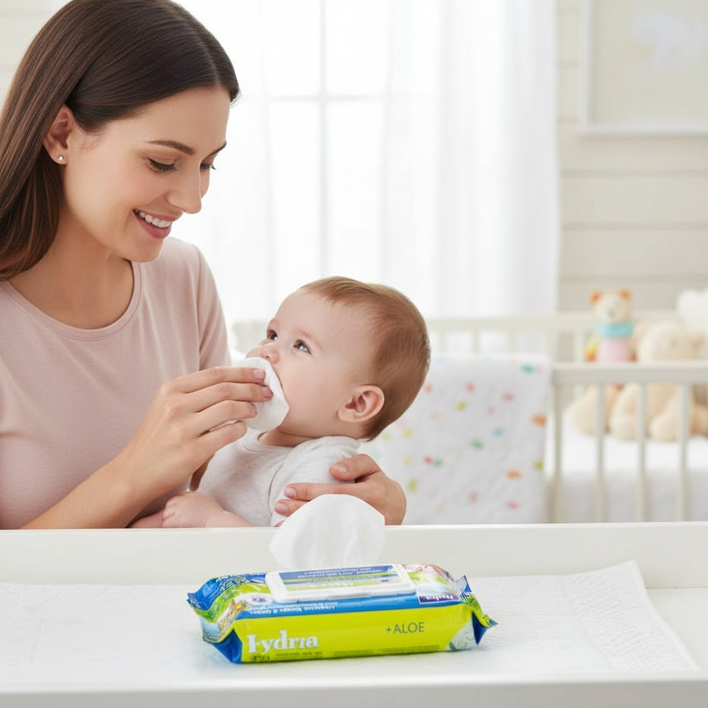 Hydra Care Lingettes Bébé Ultra-Douces – Aloès Vera & Vitamine E 100pcs