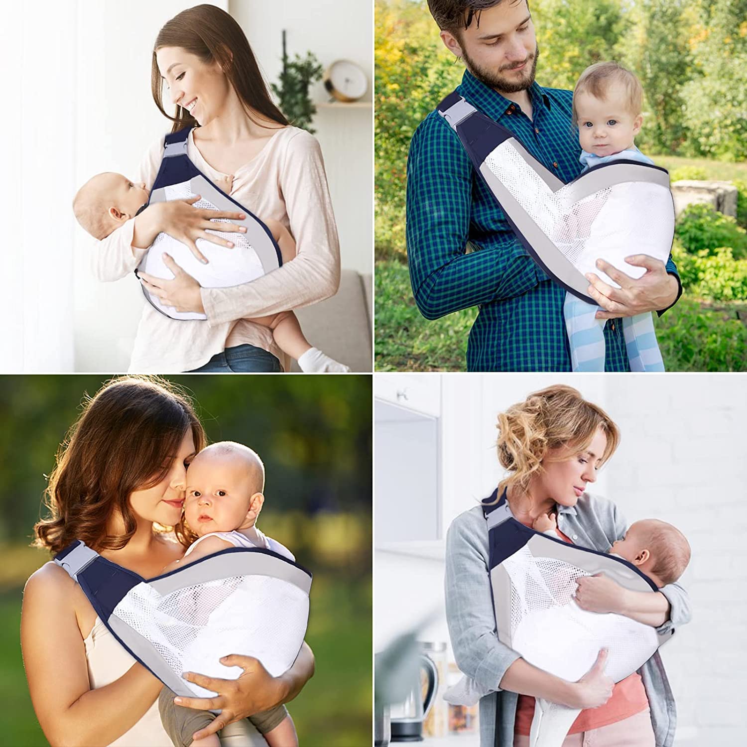 Echarpe bébé respirant, porte-bébé pour nouveau-né, réglable