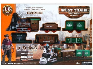 Ensemble Train Miniature West – 16 Pièces, Locomotive & Rails