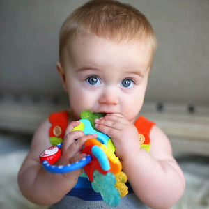 Hochet & Anneau de Dentition Bébé – Jouet Apaisant & Facile à Saisir