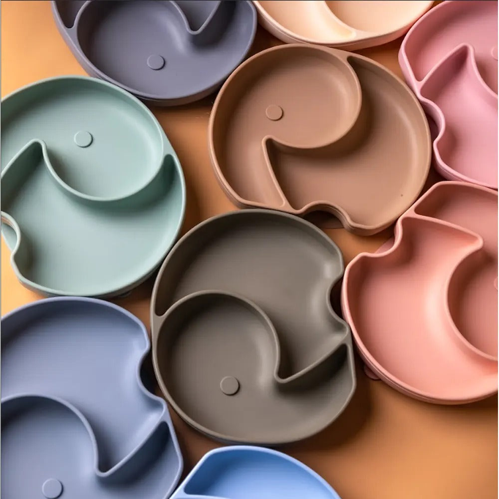 Assiette Bébé en Silicone avec Ventouse – Set Repas Antidérapant