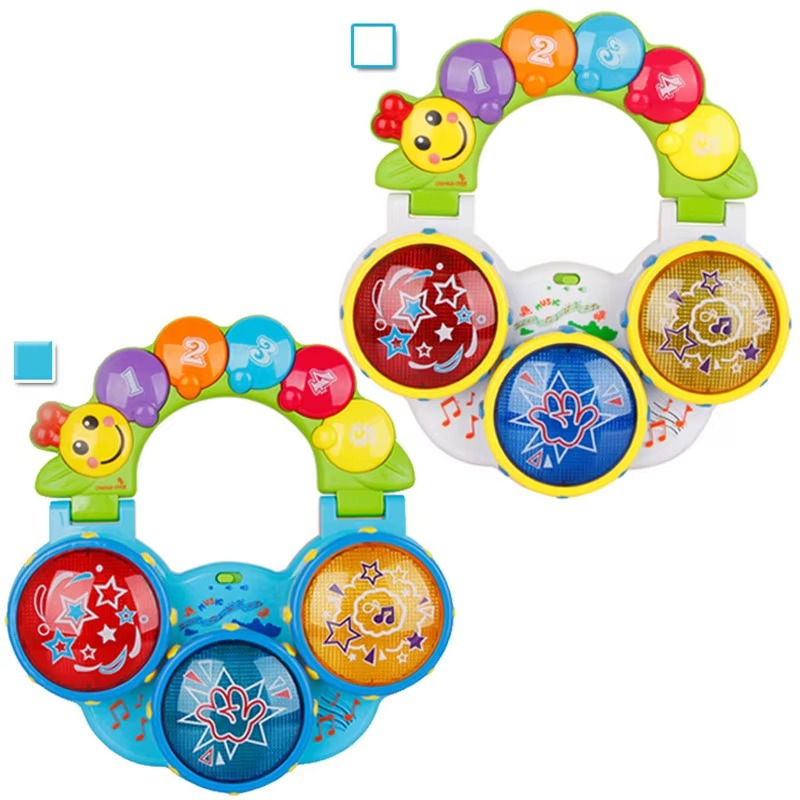 Jouet Musical Bébé 2 en 1 – Piano & Tambour Lumineux Éducatif