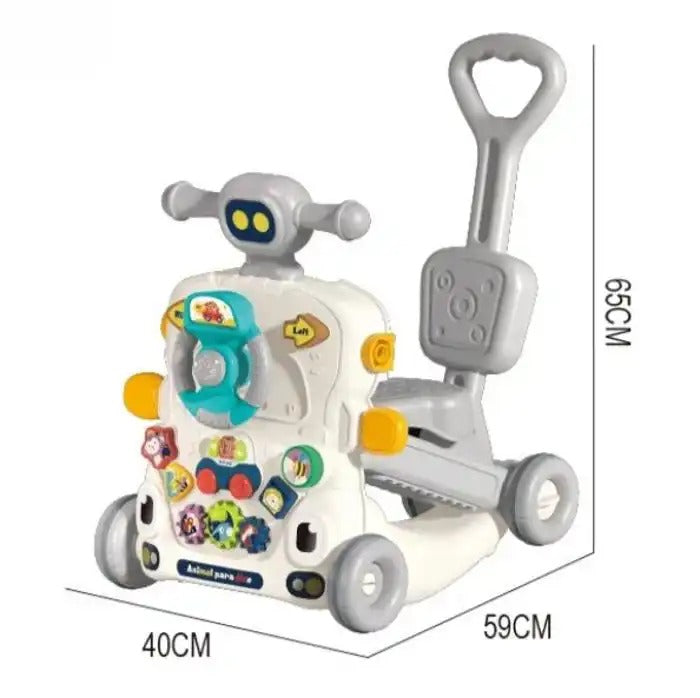 Trotteur Bébé 6 en 1 Rose – Jeu Évolutif Interactif gris