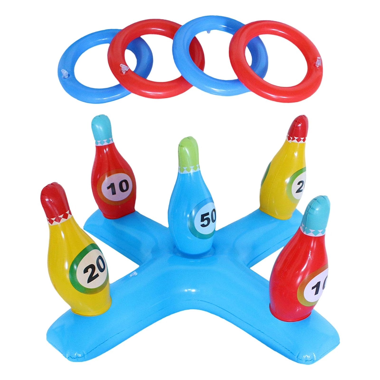 Jeu Outdoor Lawn Bowling & Ring Toss – Set de Lancer & Bowling pour Enfants