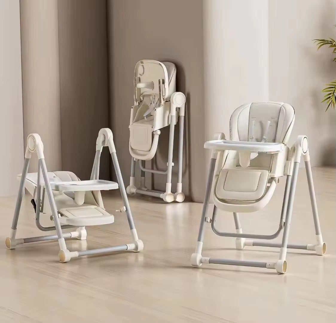 Chaise Haute Bébé 4 en 1 – Multifonction Pliable & Sécurisée