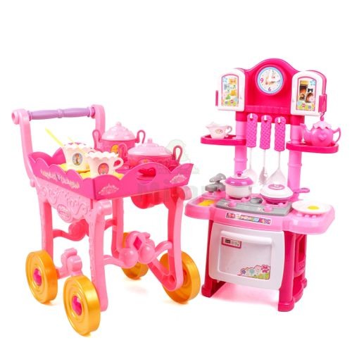 Jeu de Cuisine Enfant 2 en 1 – Kitchen Set avec Chariot