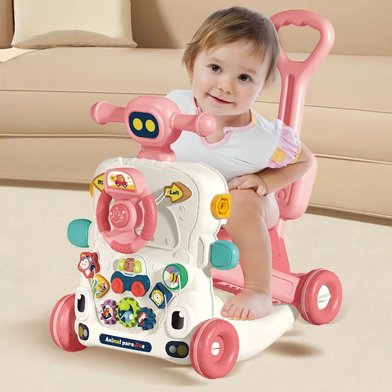 Trotteur Bébé 6 en 1 Rose – Jeu Évolutif Interactif