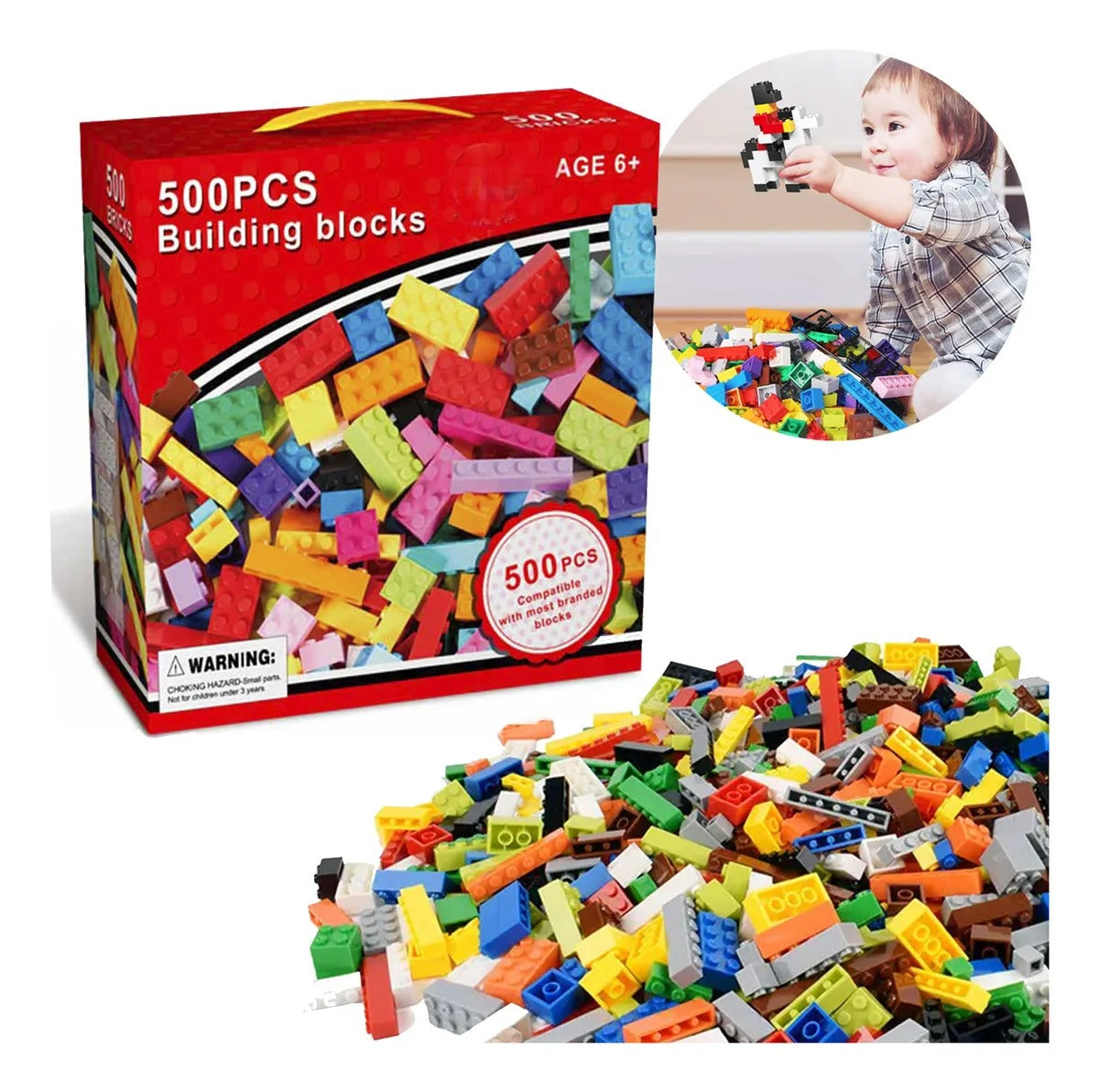 Coffret 500 Briques de Construction – Jeu Créatif & Éducatif