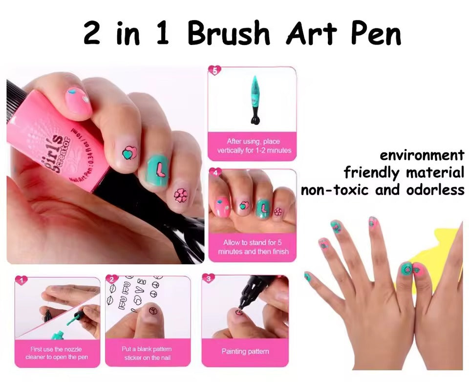 Kit Maquillage Enfant – Vernis Non Toxique & Nail Art Créatif