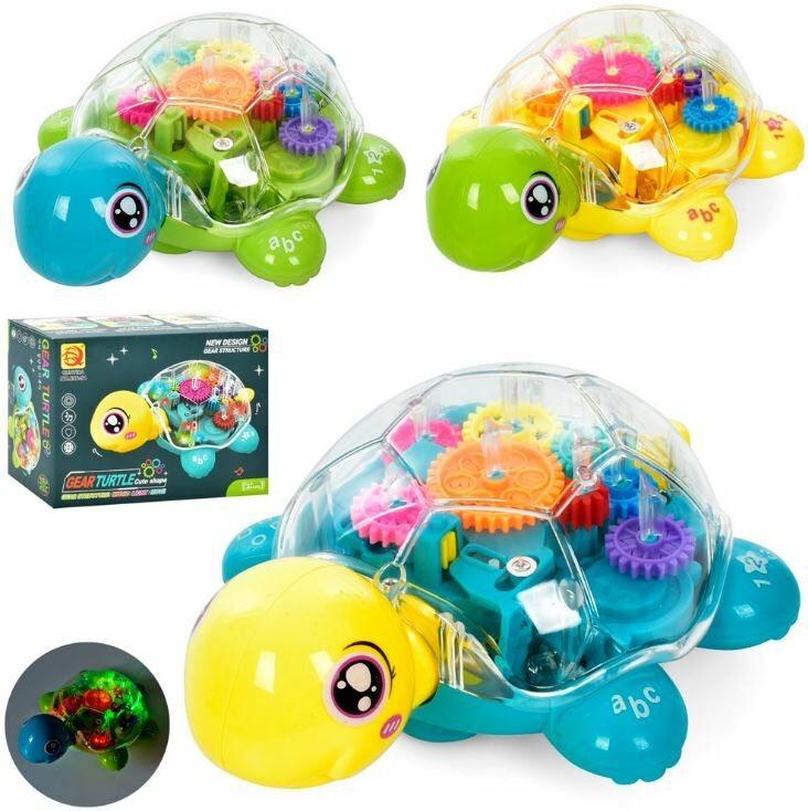 Tortue Transparente Musicale – Lumières 3D & Effets Sonores