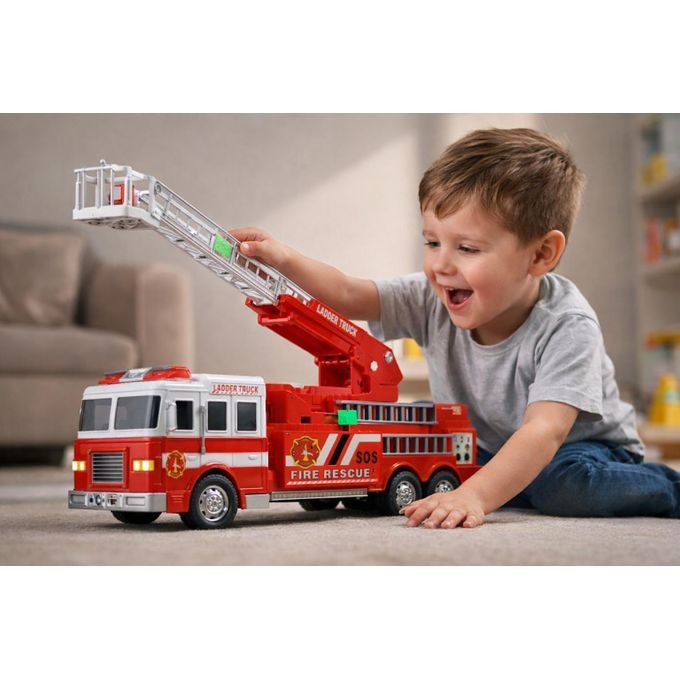 Camion de Pompiers & Sauvetage avec Grue Mobile – Jouet Interactif Enfant