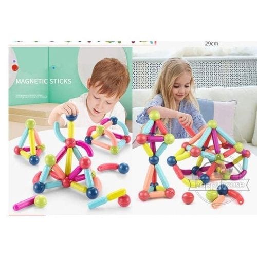 Jeu de Construction Montessori de bâtons magnétiques 36 - 64 -128 pièces