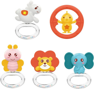 Mobile musical avec projecteur d'étoiles et hochets HUANGER -rose