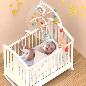 Mobile musical avec projecteur d'étoiles et hochets HUANGER -rose