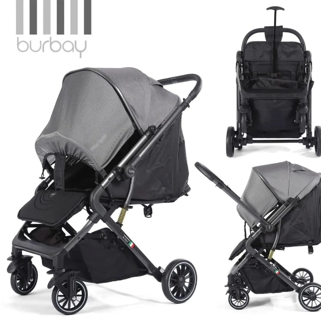 Poussette Bébé Valise Pliable et Luxe – Voyage Facile et Confort Assuré Gris