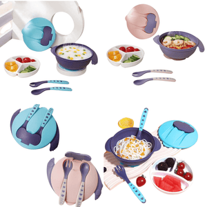 Alimentation Assiette avec Base à succion , bol et cuillère Produit_bebe_maroc