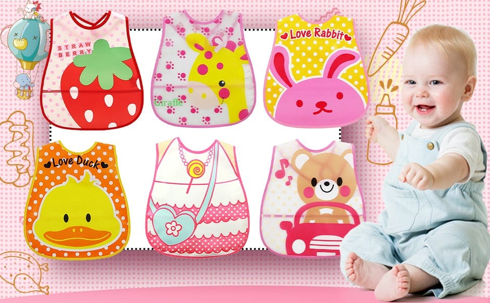 Alimentation Bavoirs D'Alimentation, Avec poches, Imperméable, Couleur aléatoire ref002 Produit_bebe_maroc