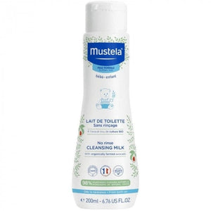 Bain et soin de peau Lait De Toilette Bio Sans Rinçage 200ml-Mustela Produit_bebe_maroc
