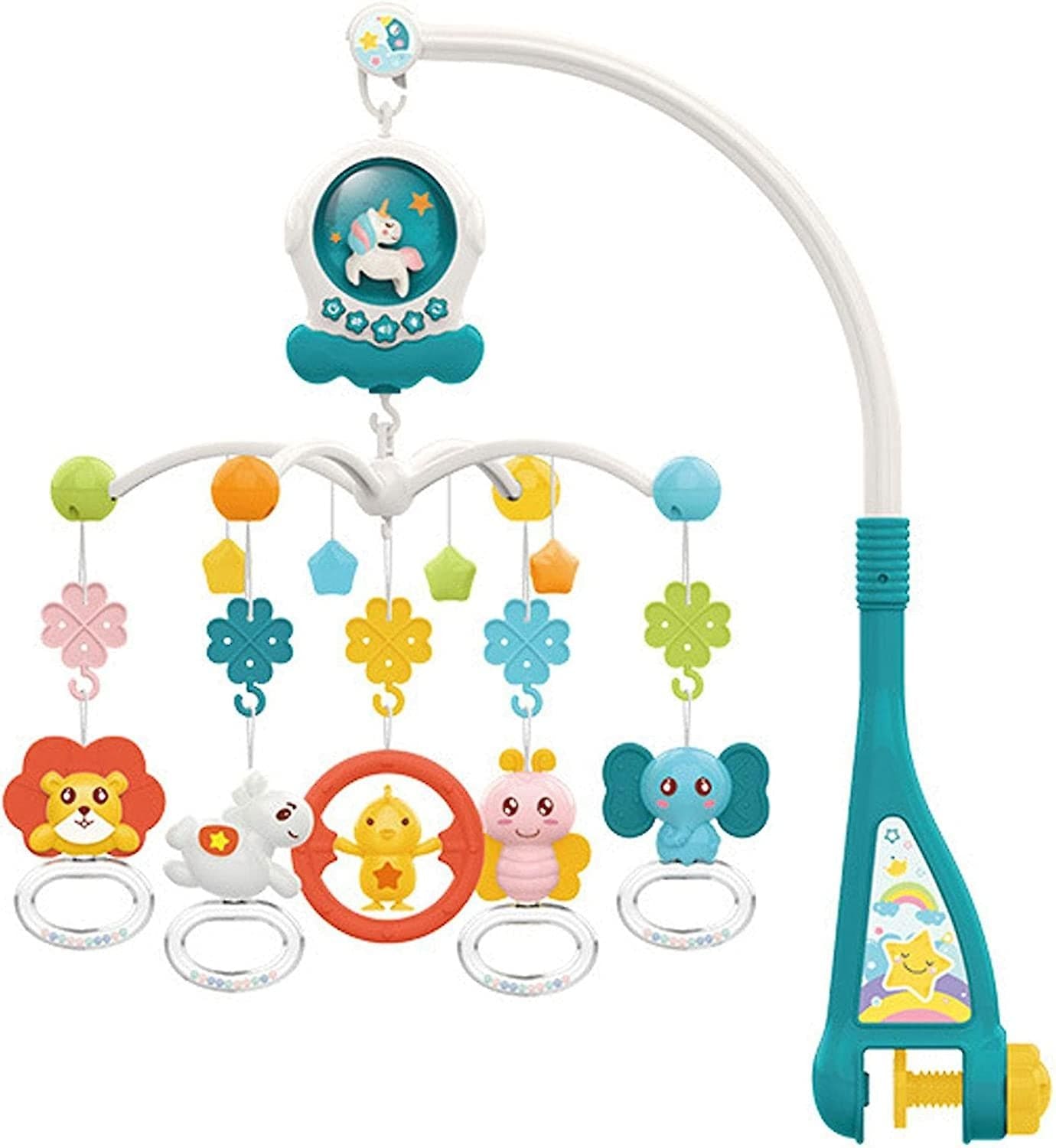 Lits & Berceaux Mobile musical avec projecteur d'étoiles et hochets HUANGER - bleu Produit_bebe_maroc