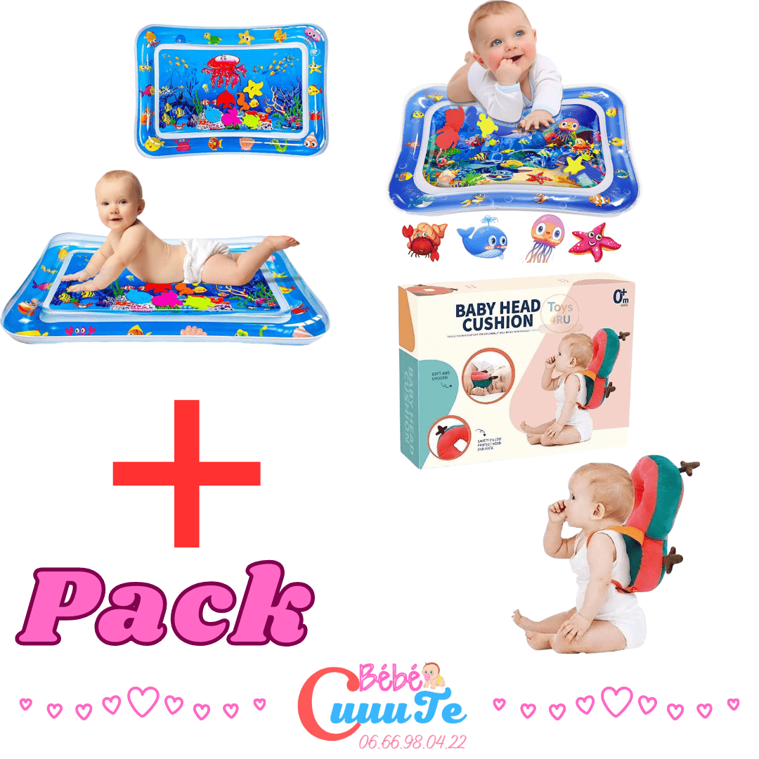Pack Tapis d'eau Gonflable + Coussin de protection de la tête Produit_bebe_maroc