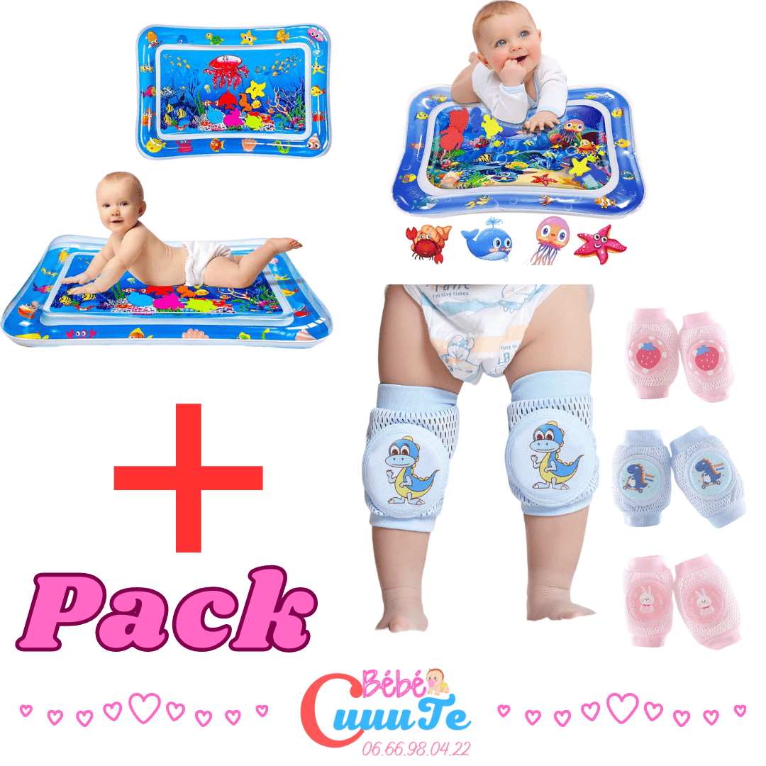Pack Tapis d'eau Gonflable + Genouillère Antidérapante Bébé Produit_bebe_maroc