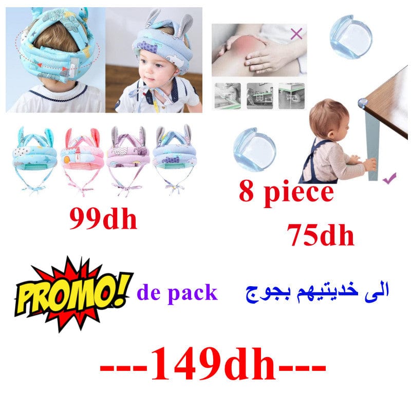 Sécurité et protection Protection de tête 360° + 8 Pièces Protection Coins de Table Produit_bebe_maroc