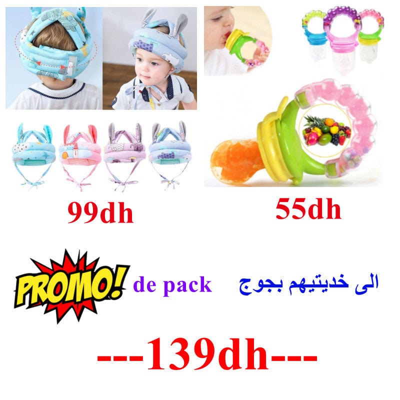 Sécurité et protection Protection de tête 360° + Sucette fruit avec cloche Produit_bebe_maroc