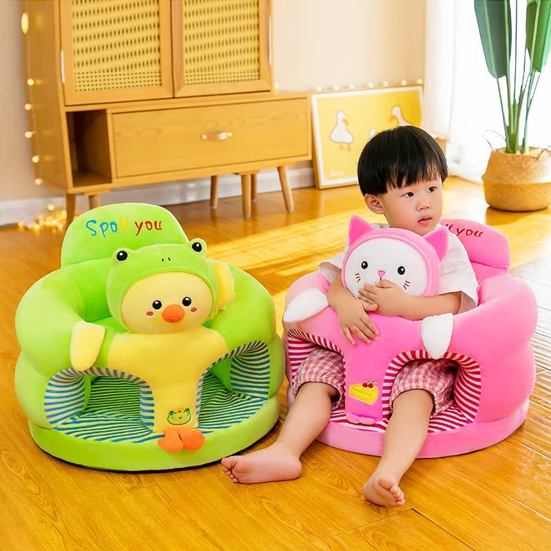 Housse De Siège Bébé En Peluche Forme Animal (renard, Poule, Vache…) - Pour Apprendre à S'asseoir | Sans Rembourrage